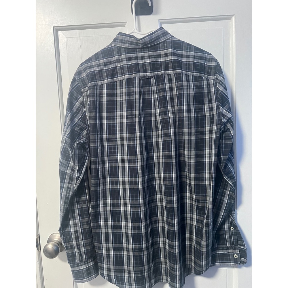 American Eagle‎ Plaid Shirt Mens S Black Classic Fit Stretch - Picture 3 of 6